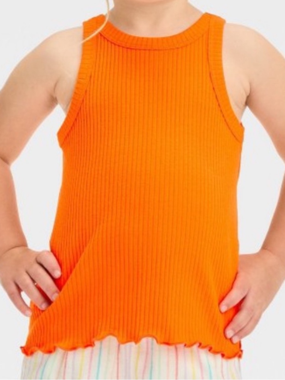Cat and Jack Ribbed Orange Tank Top